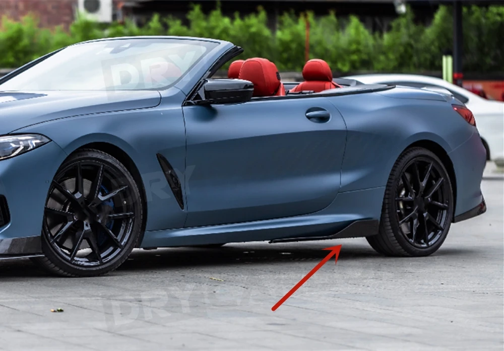 2 قطعة ألياف الكربون الجانب التنانير الوفير لسيارات BMW 8 سلسلة G14 G15 G16 M Sport 2018 - 2021 اللوحات Cupwings الخائن تمديد الشفاه