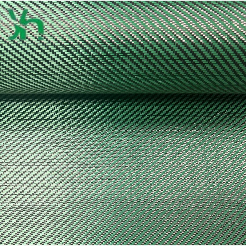 Green Black Carbon Fiber Cloth 3K 240gsm - Custom Car Body Panel, Yacht Hull, Drone Frame Lightweight Composite