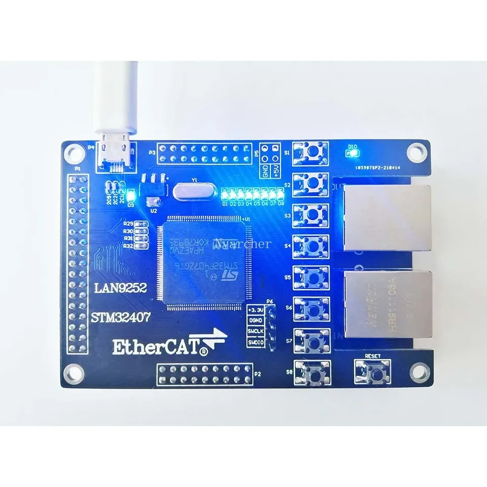 

Плата разработки Nvarcher lAN9252 Slave LAN9252 EtherCAT 16IO CIA402