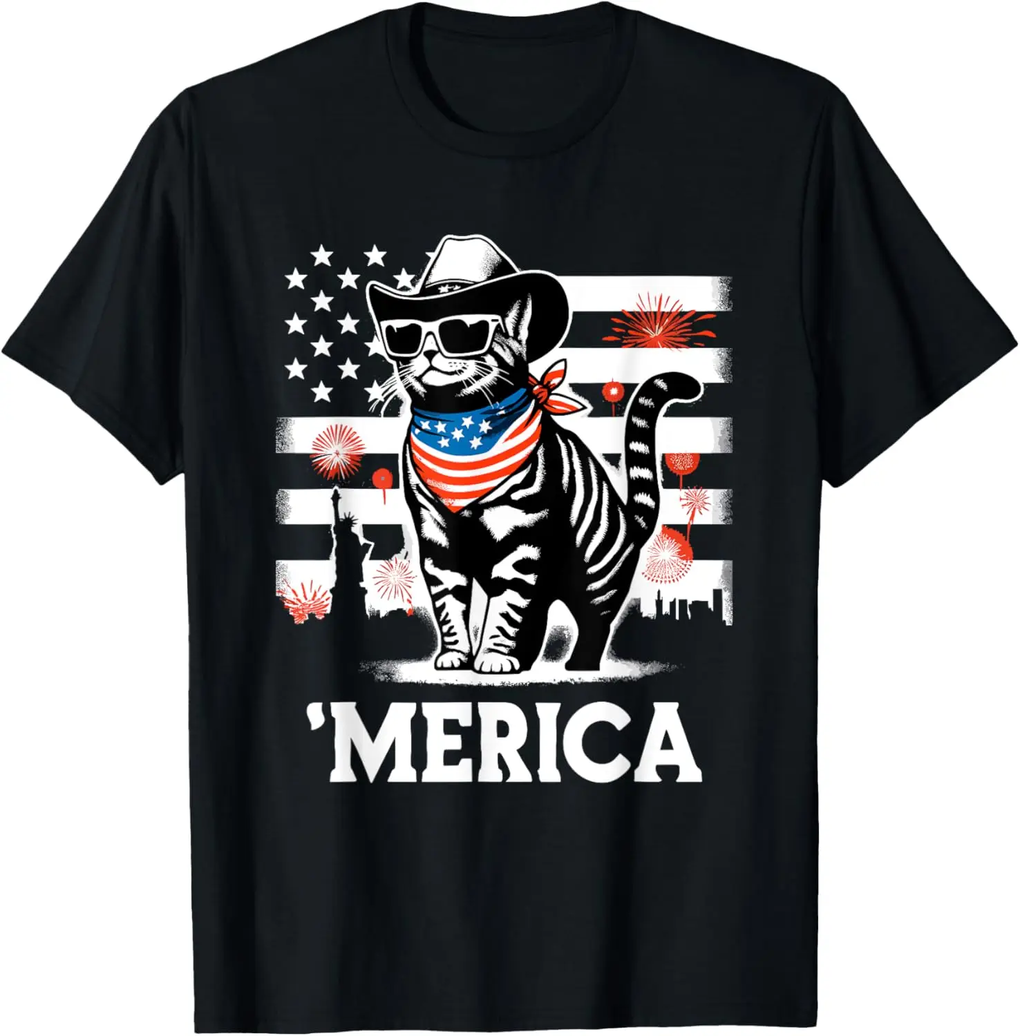

USA 'Merica Cat 4th of July Men Women Kids Funny Patriotic