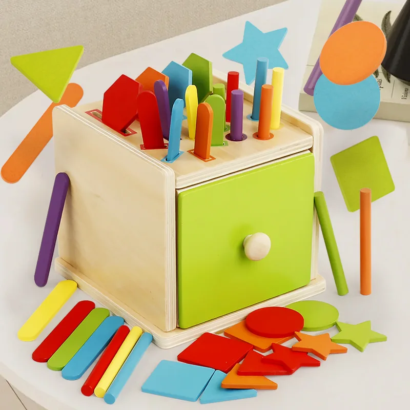 Juguetes Montessori para niños pequeños, clasificación de colores, cajón de madera, juguete de habilidad motora fina, juguetes sensoriales, tablero ocupado, juego de combinación de colores