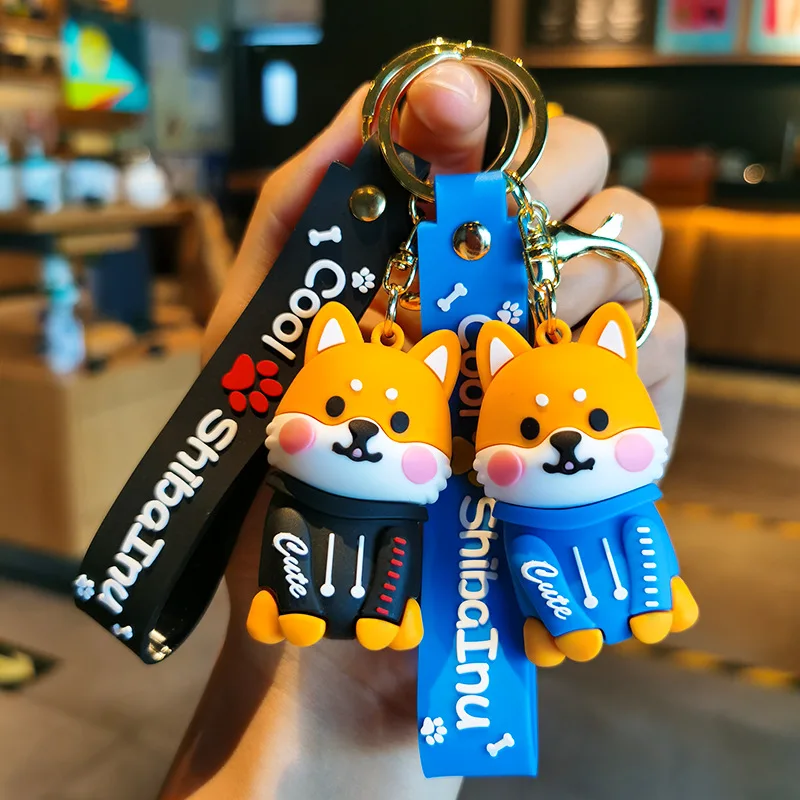 Cartoon Shiba Inu Cute Boudoir Personality Key Ringchain Bag Small Pendant Accessories Keychain Couple Decoration Gift Wholesale