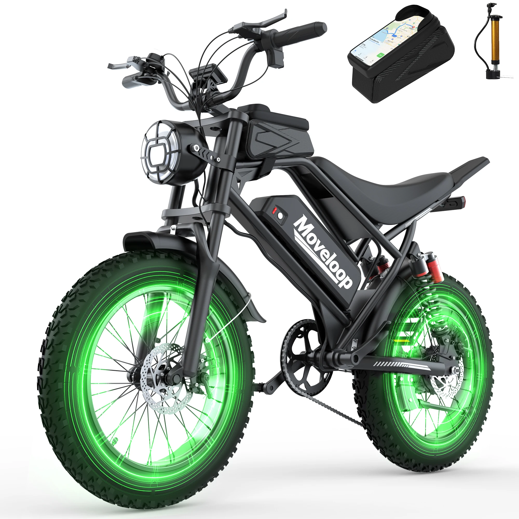 Electric Bike for Adults, 1500W/3000W Peak Electric Dirt Bike,70/80Miles 31/35MPH 48V15.6/20AH Removable Battery, 20"×4.0 "Fat Tire All-Terrain Ebike image 1