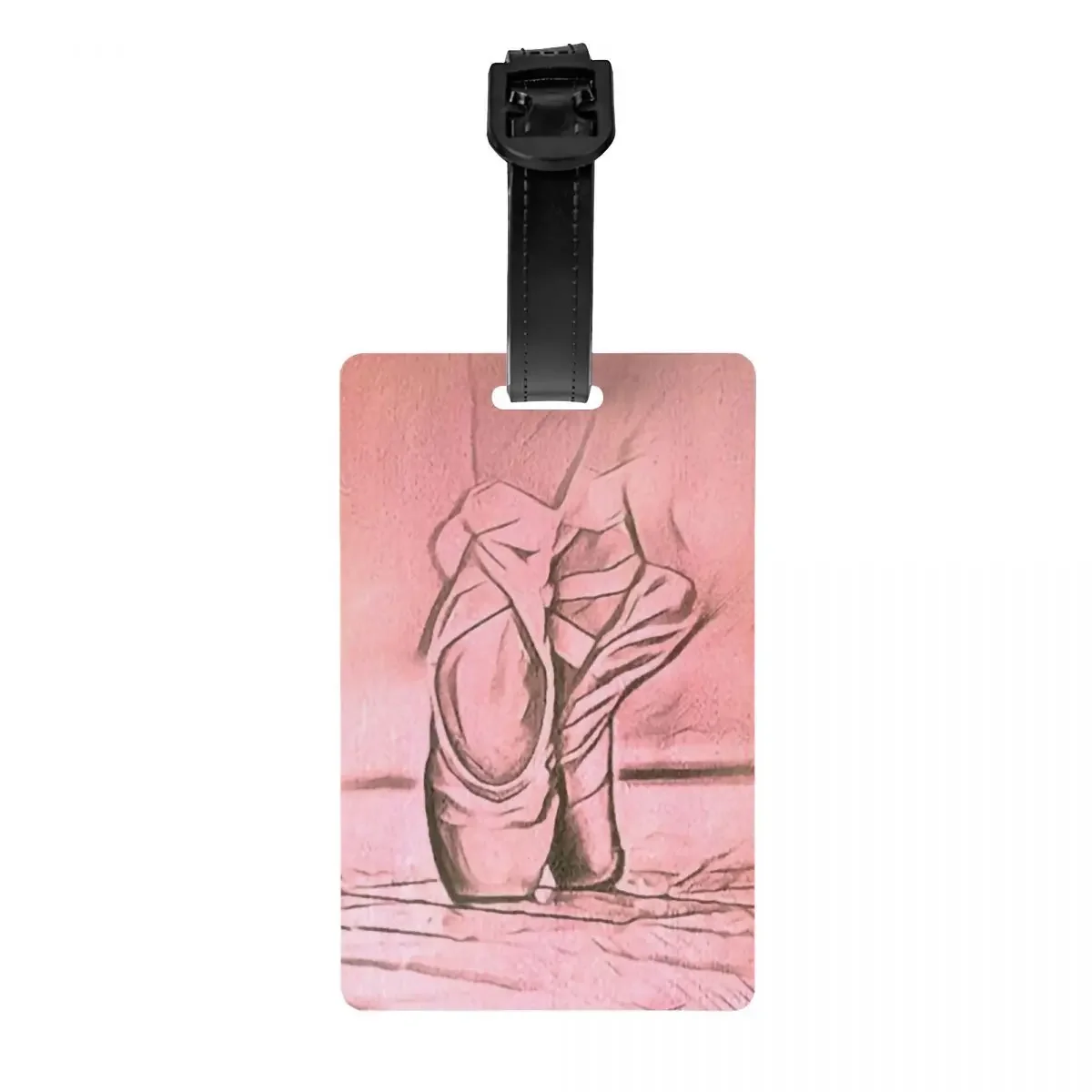 

Custom Ballet Shoes Pink Luggage Tag With Name Card Ballerina Dancer Privacy Cover ID Label for Travel Bag Suitcase