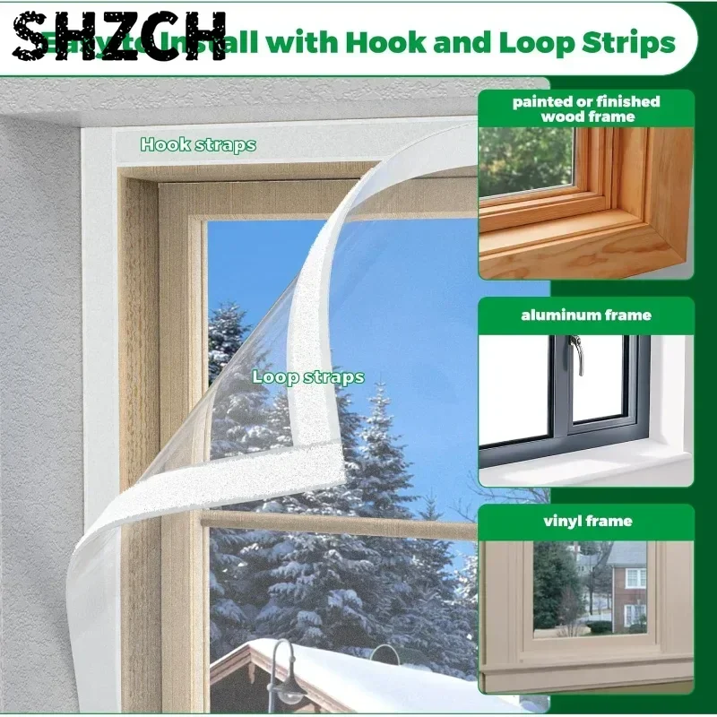 Thick Windproof Window Film Adjustable Transparent Insulation Cover for Attic Vent Doors Whole House Winter Warmth Solution