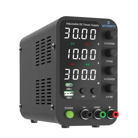 Jesverty DC Lab Power Supply 30V 60V 120V Bench Power Supply Encoder Regulate Voltage and Current Dual Input Voltage 220V/110V