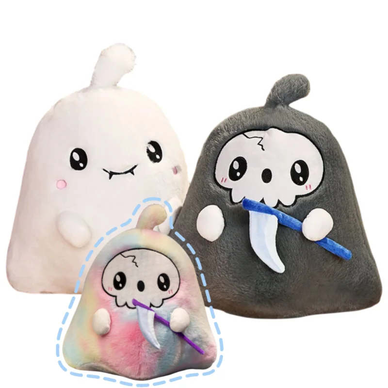 

20-40cm Funny Creative Ghost Death Plush Toys Kawaii Doll Cute Anime Cartoon Devil Stuffed Pillow Halloween Gifts For Kids Girls