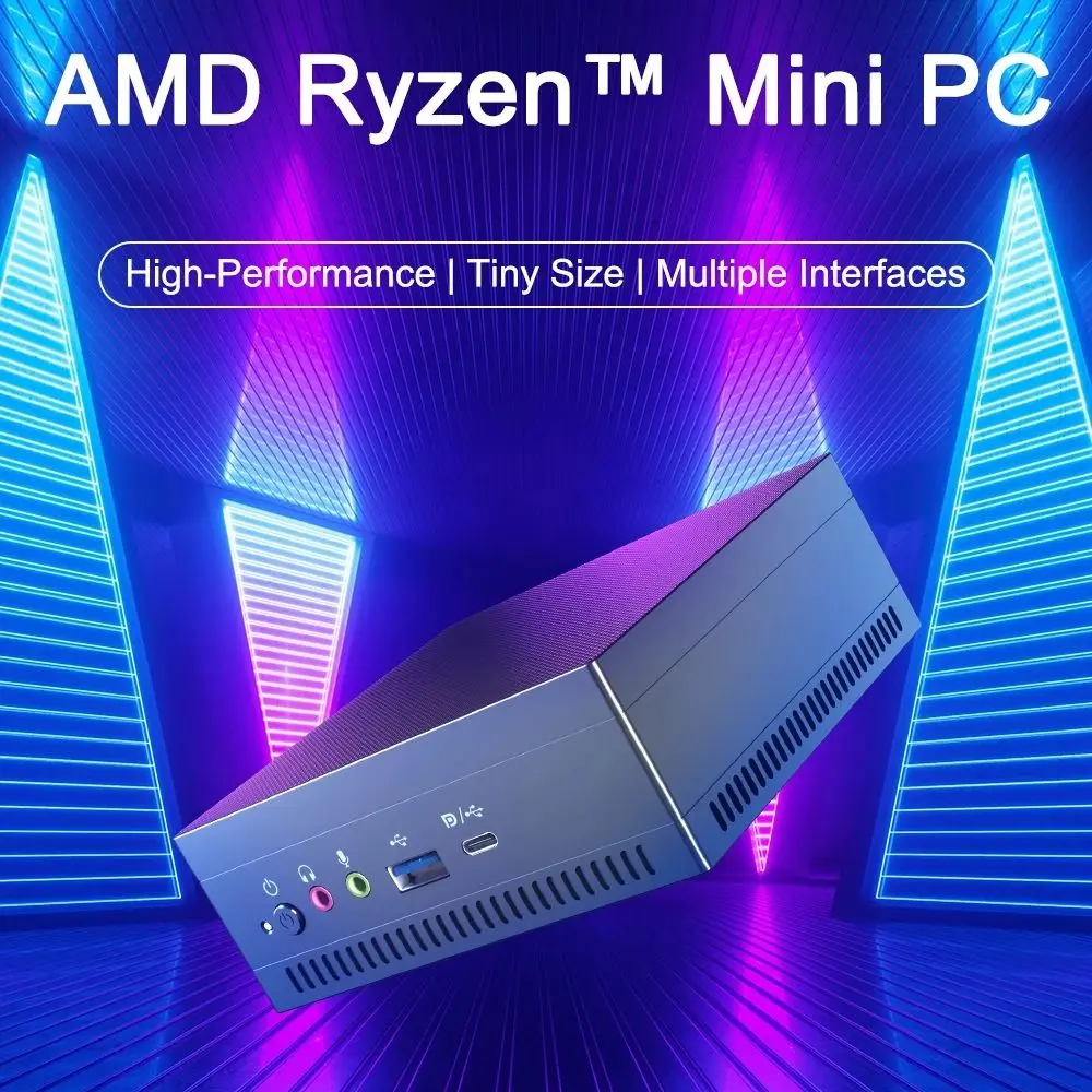 TOPTON Cheapest Mini Pc AMD Ryzen R7 3750H 2700U Vega Graphic 2*DDR4 Gaming PC Computer Windows 10 4K HTPC HDMI2.0 DP TYPE-C NUC