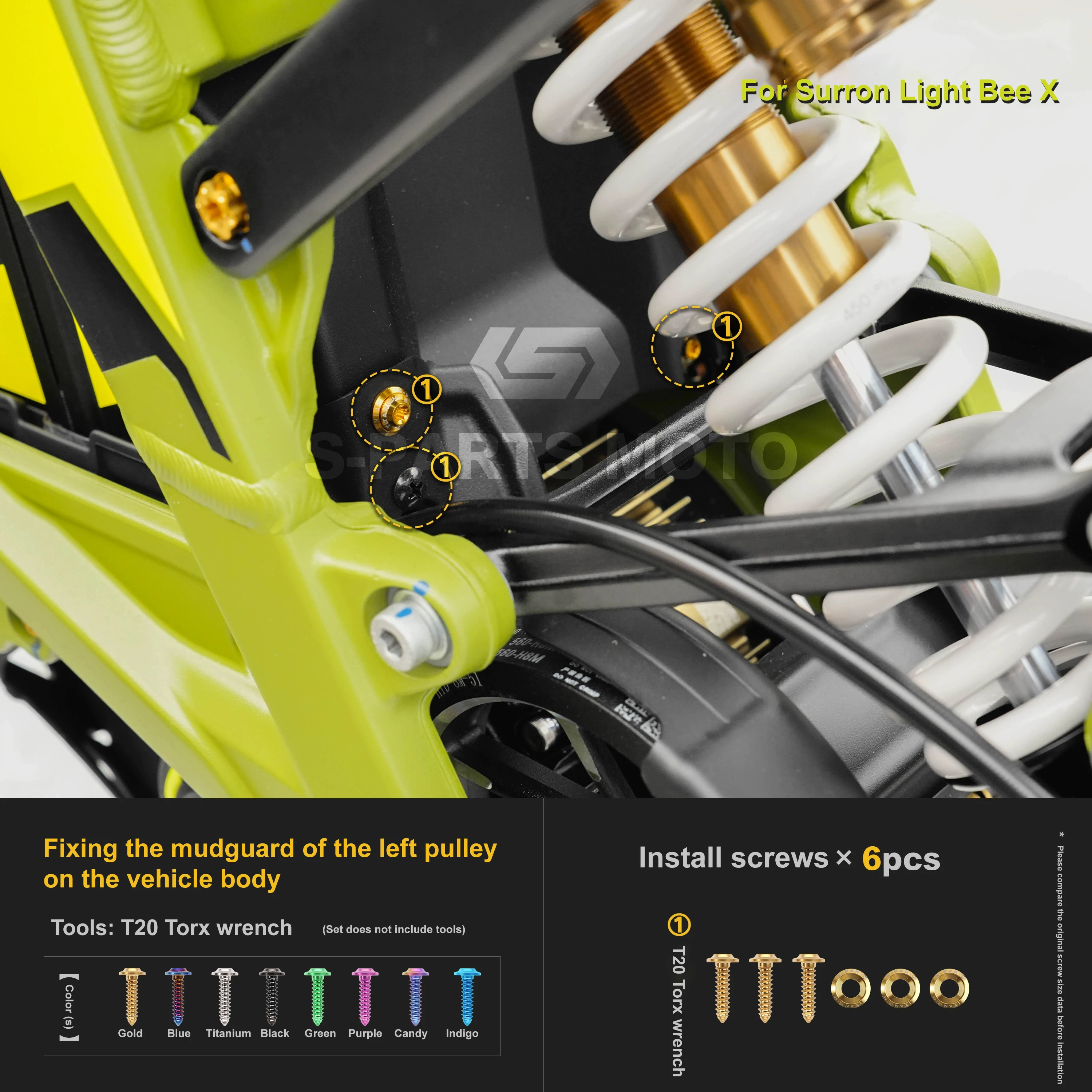 

Motorcycle Refit For Surron Light Bee X 2025 model titanium alloy Screw Complete vehicle