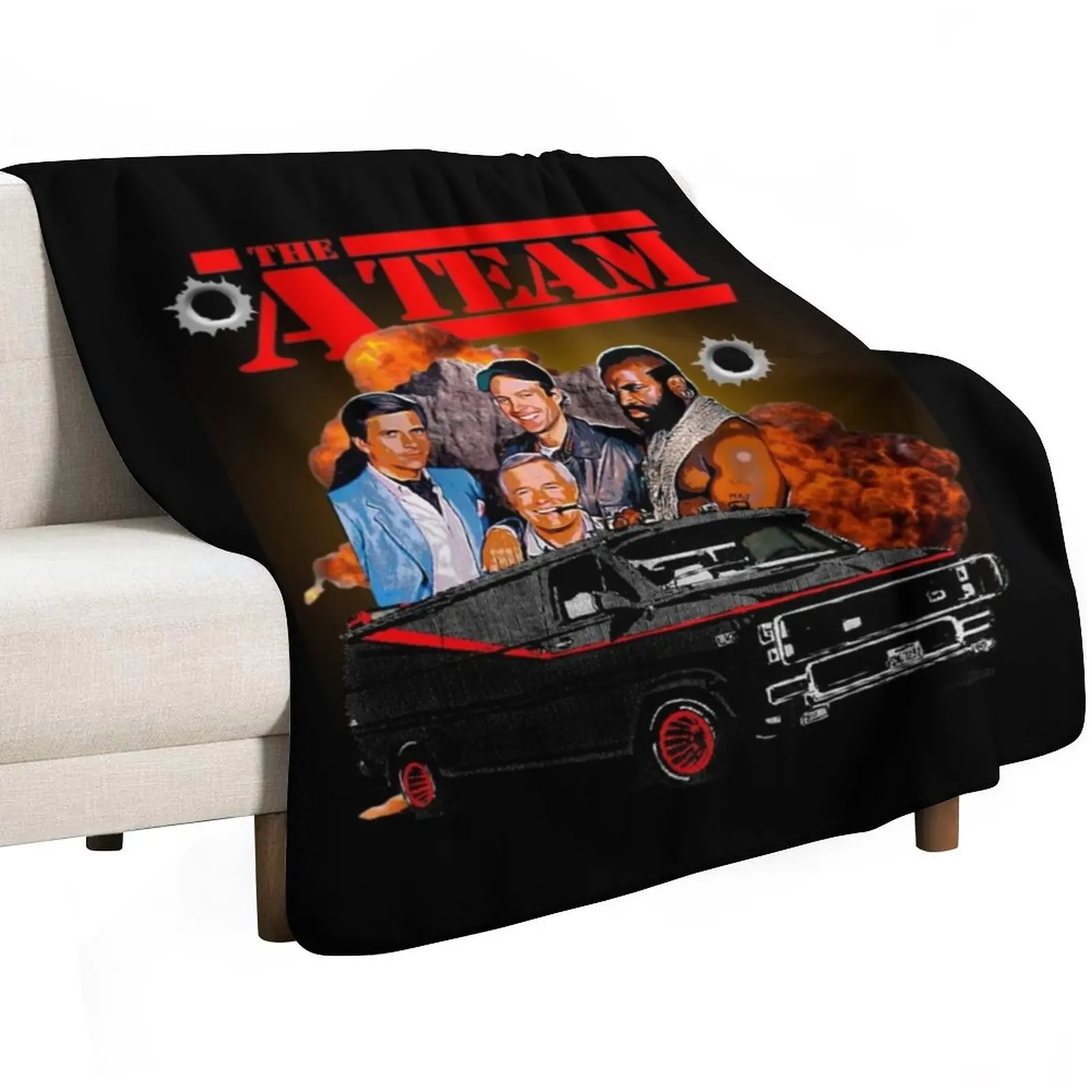 All-risk agency, the a team Throw Blanket Kid'S Luxury Flannel Retros Large Blankets