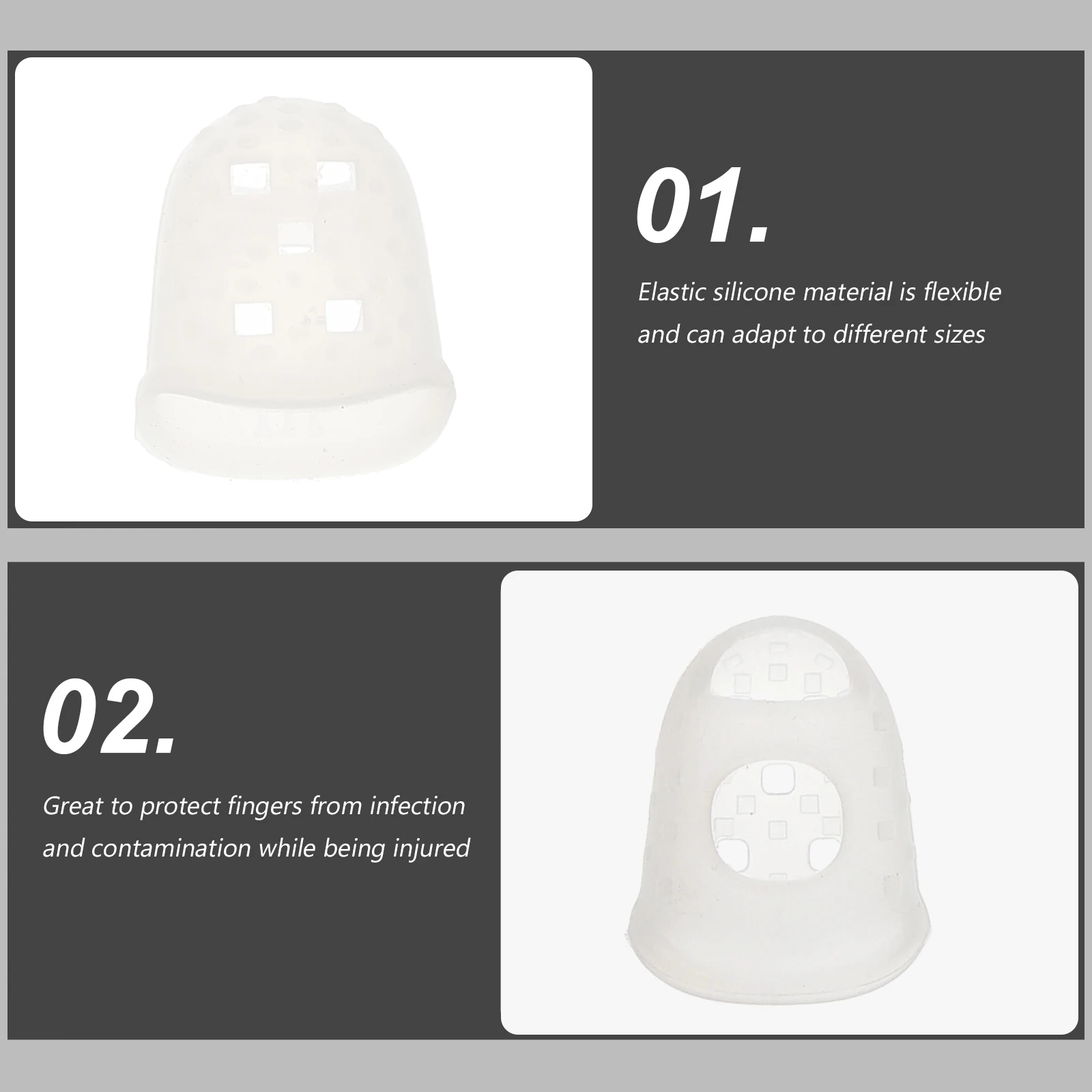 

10pcs Non-Slip Finger Cots Elastic Silicone Finger Protectors Breathable Multi-Use Fingertip Protectors For Medical Craft Work