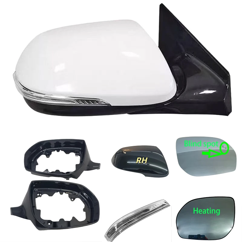 

For Hyundai Grand Santa Fe /Max Cruz 2013-2019 car side mirror blind spot Heated Mirror Glass Cover Frame Turn Signal Light Lamp