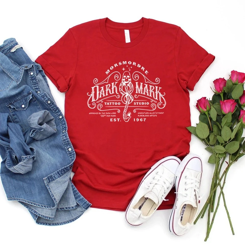 Dark Mark Tattoo Studio Wizard Shirt Best Friends Shirt Book Reading Magic Shirt Bookish Shirt Gift for Reader Witch Top