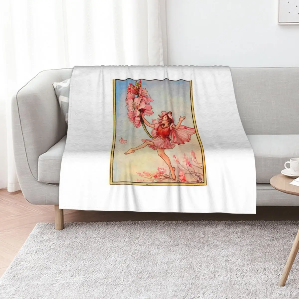 

Cicely Mary Barker The Almond Blossom Fairy Throw Blanket Nap Blankets For Sofas Bed linens Blankets