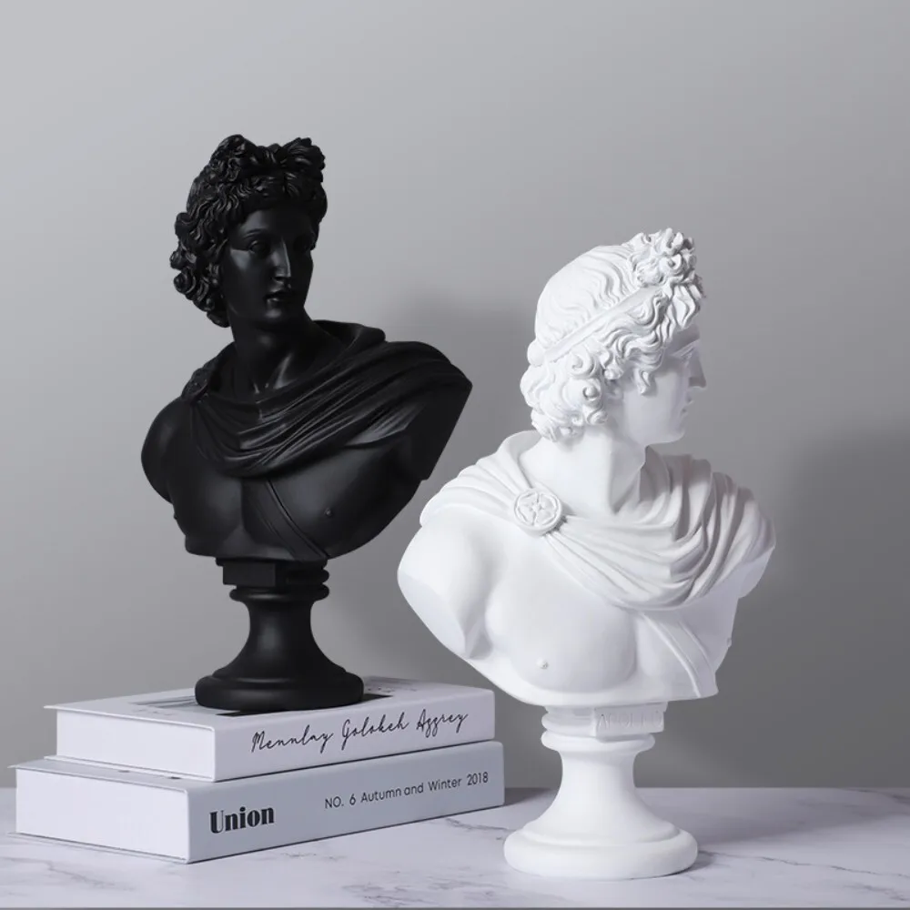 

Nordic Style Resin David Sculpture Figurine Character Head Ornament for Living Room Office Home Decor Craft Display Art Piece