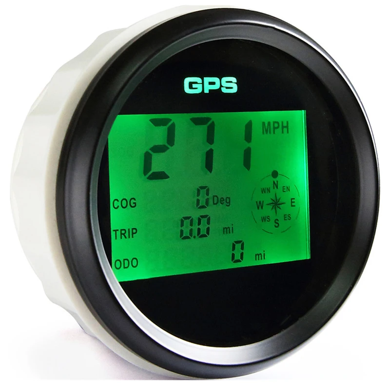 Auto 0-999Km/H Knots Mph Show GPS Speedometers 85mm Boat Digital Speed Gauges with Odometers & Trip Meters Antenna