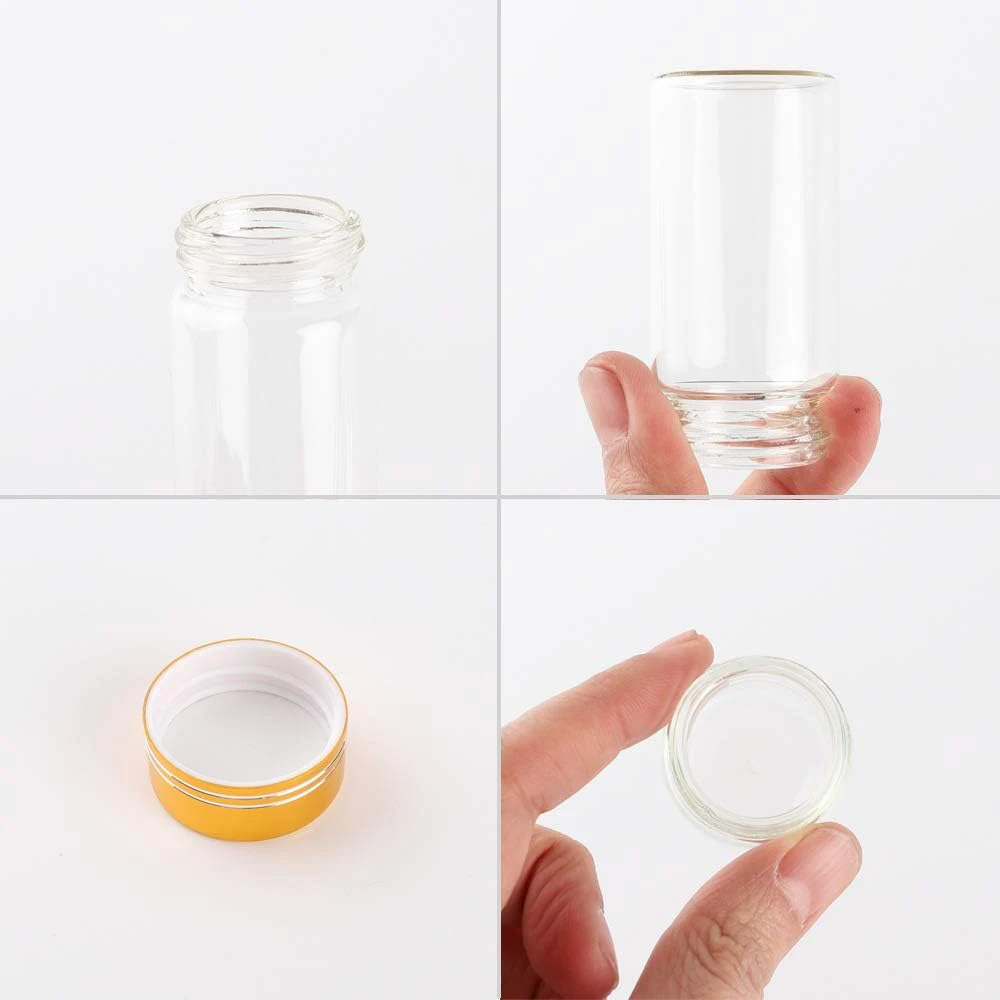 12/24pcs 25ml Mini Glass Jar with Lids,Clear Glass Vials（0.84 oz-1.18x2.36 inch)