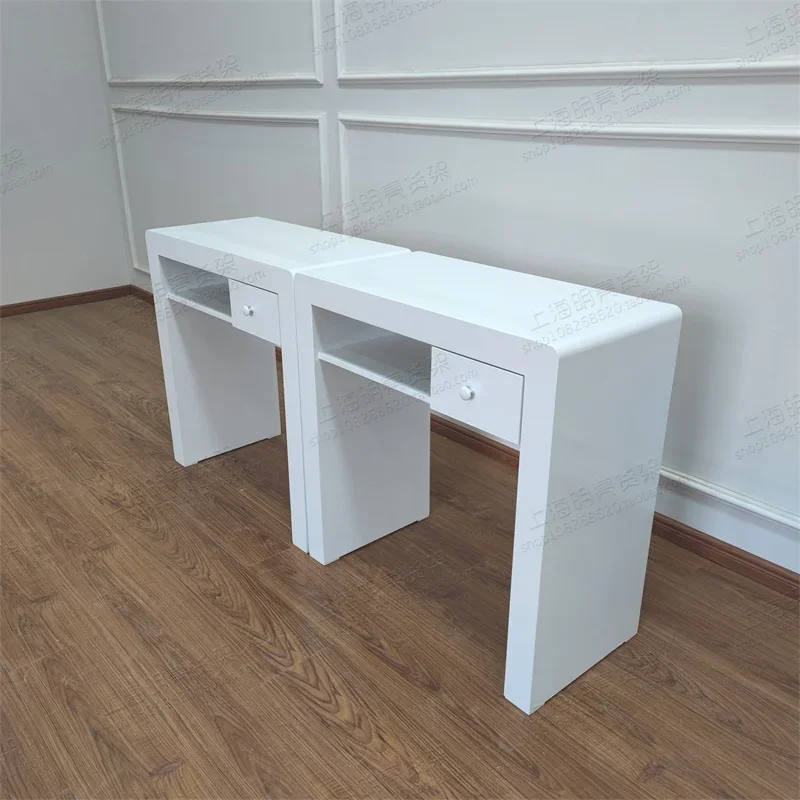 Nordic Simple Nail Tables Modern Cream Style Multifunction Vacuum Cleaner Nail Table Manicure Dressing Salon Furniture Mesa FYMT