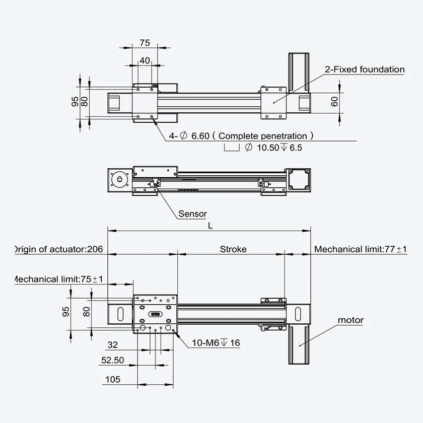 QRXQ RXP60 Linear Rail 30kg Load 1500mm/s 1000mm 1100mm 1200mm CNC  Engraving Machines Linear 3D Printer Linear Actuator