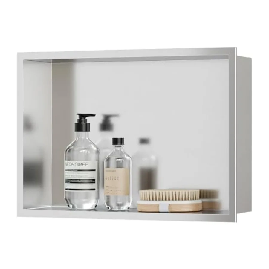 

Shower Niche, Insert Bathroom Storage Shower Shelf, Recessed Wall Niche No Tiled Recessed Cabinet Waterproof for Shower Storage