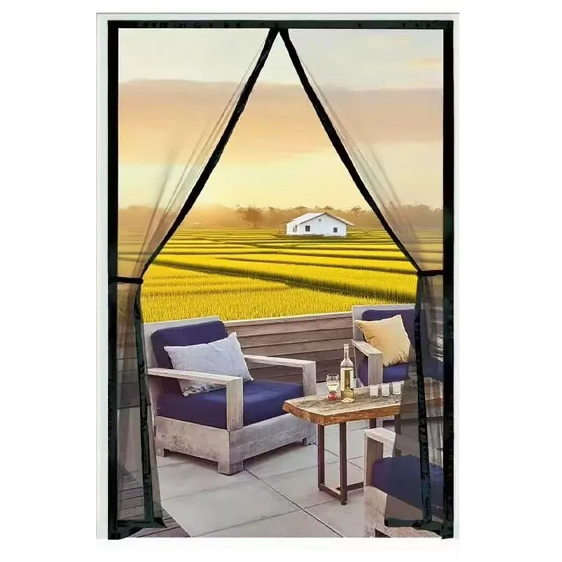 Magnetic Door Screen Custom Size Mosquito Net Curtain Fly Insect Automatic Closing Invisible Mesh for Kitchen Indoor Living Room