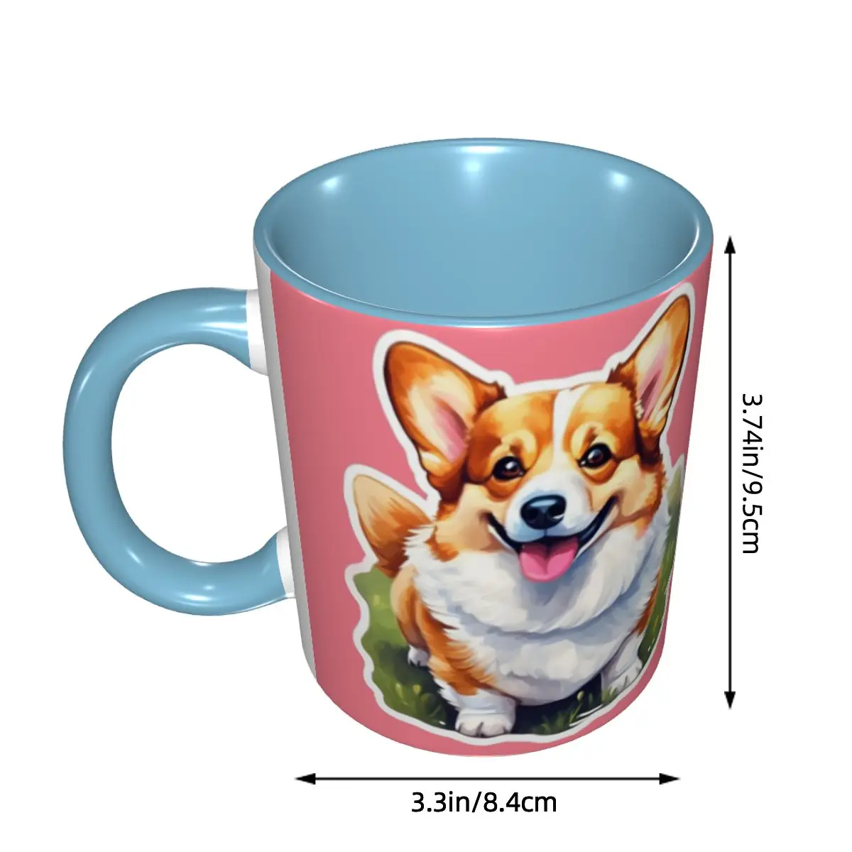 Corgi Watercolor Mug Funny Ceramic Coffee Cups Tea Mugs Milk Cup Drinkware Gift for Friends DIY Custom