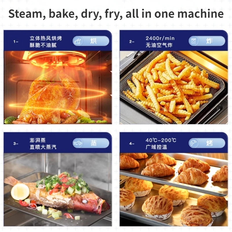 220V Steaming, Baking and Frying Machine Air Fryer Oven Oil-free Smart French Fries Maker Kitchen Appliance Fridora Sin Aceite