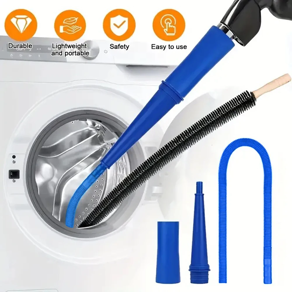 Dryer Vent Cleaner Kit Vacuum Attachment Bendable Dryer Lint Remover With Guide Wire Dryer Lint Screen Cleaning Hose