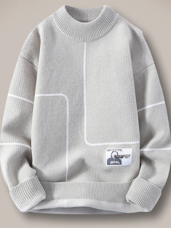 

Мужской утепленный вязаный свитер с высоким воротником на флисовой подкладке, осенне-зимняя модная модель для подростков и студентов