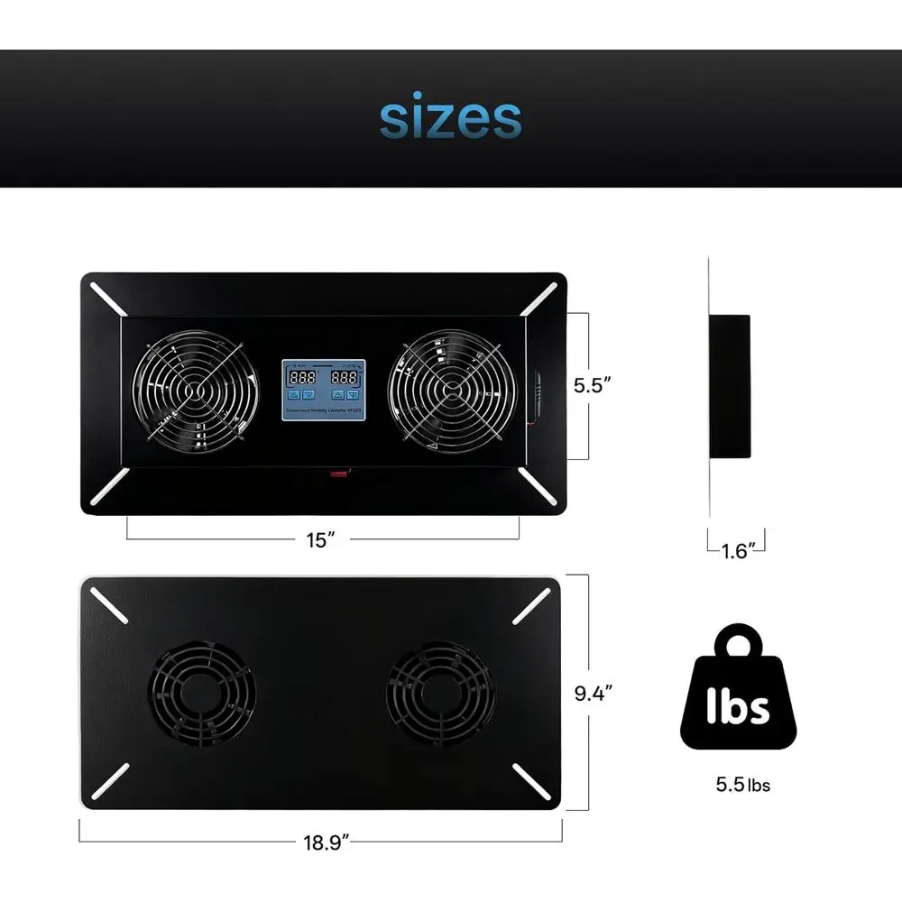 240 CFM Crawlspace Ventilation Fan with Thermostat and Humidistat for Moisture Control, Radon Reduction, and Freeze Protection -