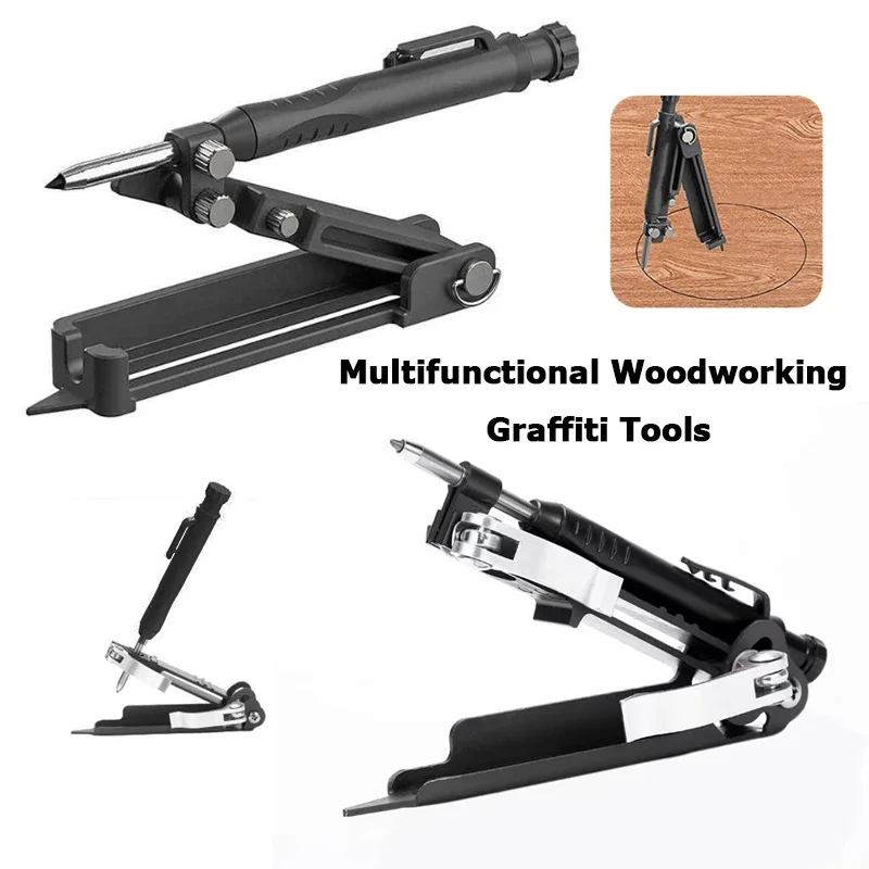 Liga de alumínio medição anti forma multi-função perfil ajustável scriber régua medidor de contorno diy carpintaria bússola ferramenta