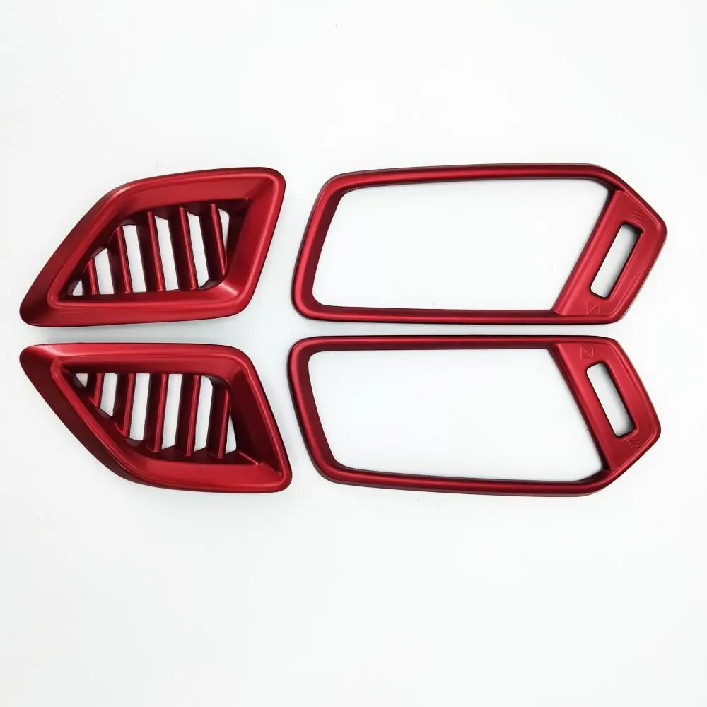 4x Interior Dashboard Side Air Vent Outlet Cover Trim Red For 18-22 Honda Accord