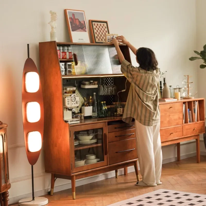 Retro solid wood side cabinet