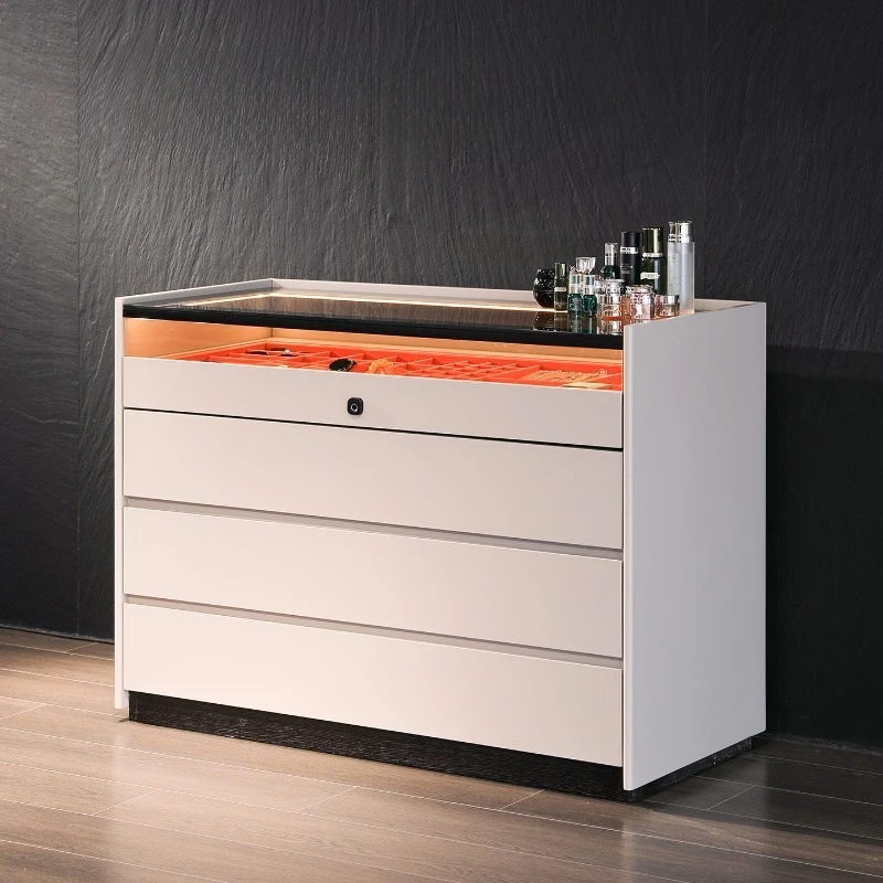 

Minimalist Cabinet Light Luxury Bedroom Bedside Jewelry Storage Cabinet Modern Simple Locker Household Display Cabi