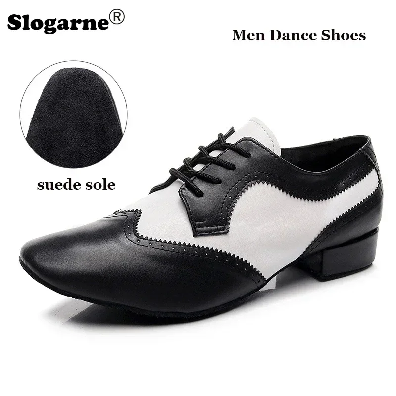 Soft Dance Shoes Men Cow Leather Latin Shoes Male Jazz Tango Waltz Ballroom Dance Wear Stage Show Footwear Sports Casual Shoes