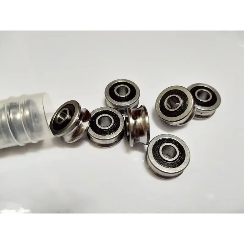 LFR50/8 Stainless Steel Double Row U groove Guide Wheel Track Roller Bearing 4x18x7 U-in stock view 3