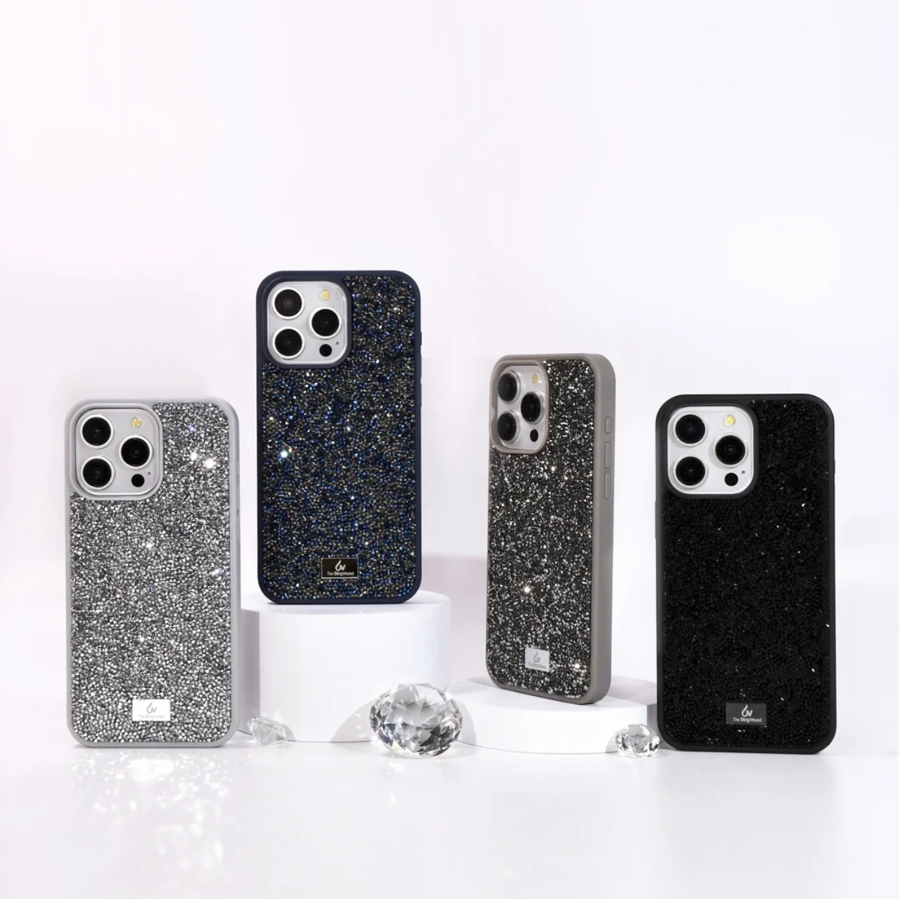 Luxury Crystal Gemstone Phone Case For Apple Iphone 16 15 14 13 12 Pro Max Premium Glitter Bling Girl High-End Shockproof Cover