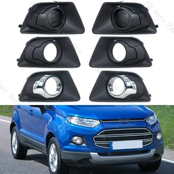 Front Bumper Fog Light Lamp Bezel Shell Cap Lid For Ford EcoSport 2013 2014 2015 2016 2017 Foglamp Foglight Hood Cover Frame
