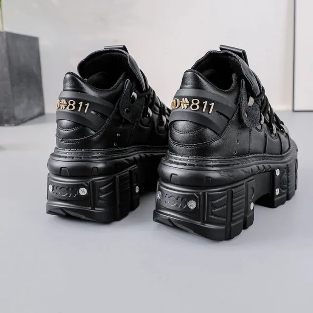 New Rock Shoes 2026 Women Black Dad Shoes Thick-Soled Women's Shoes Heavy Metal Personality Gothic Punk Boots for Women 3