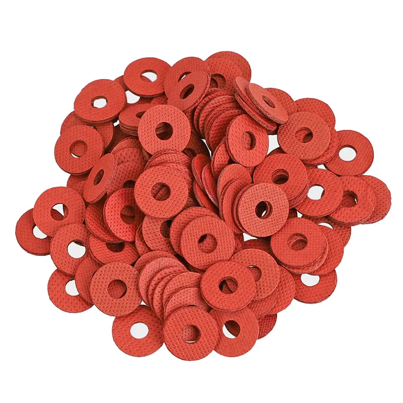 200/300Pcs Red Steel Paper Fiber Insulating Flat Washer M2.5 M3.5 M4 M5 M6 M8 Insulation Plain Gasket Ring Meson