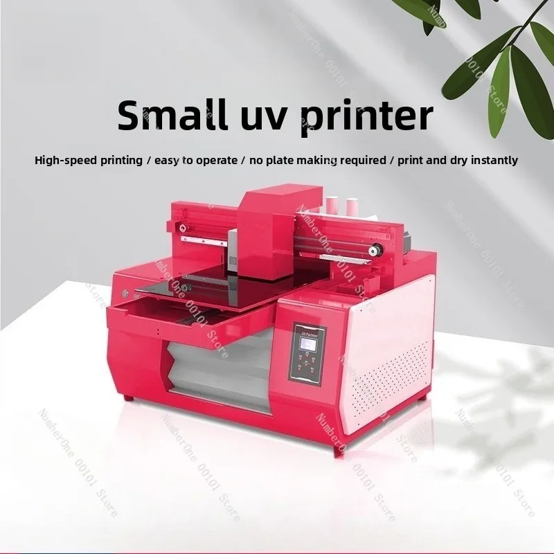 Mini Flatbed UV Printer for Phone Case Acrylic Plastic Metal Sign Stainless Steel Bottle Box Custom Color Image Printing Machine