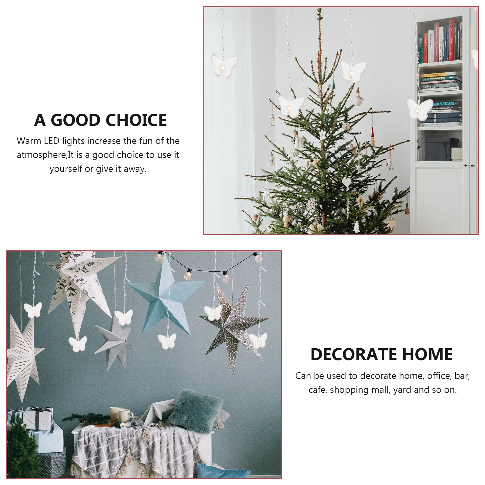 

Butterfly Ice Strip Light Warm Atmosphere Decorative String Lamp Lights Plastic Material High Brightness USB