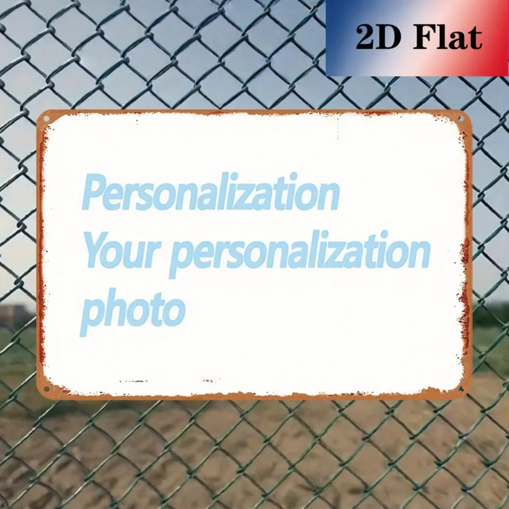 Customizable Retro Metal Plaque 30x20cm Custom Photo Image Multifunctional Home Office Wall Art