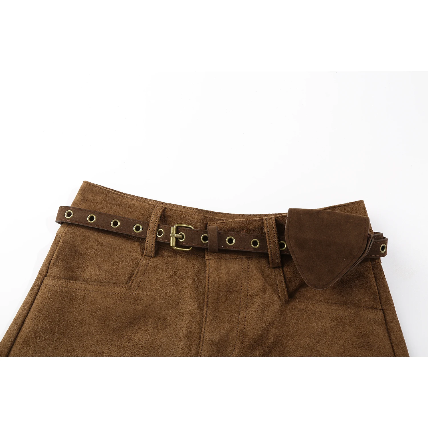 Women's Brown Y2k Micro Suede Shorts 2000s Vintage Harajuku Hot Shorts Aesthetic Oversize High Waist Mini Booty Short Pants 2025