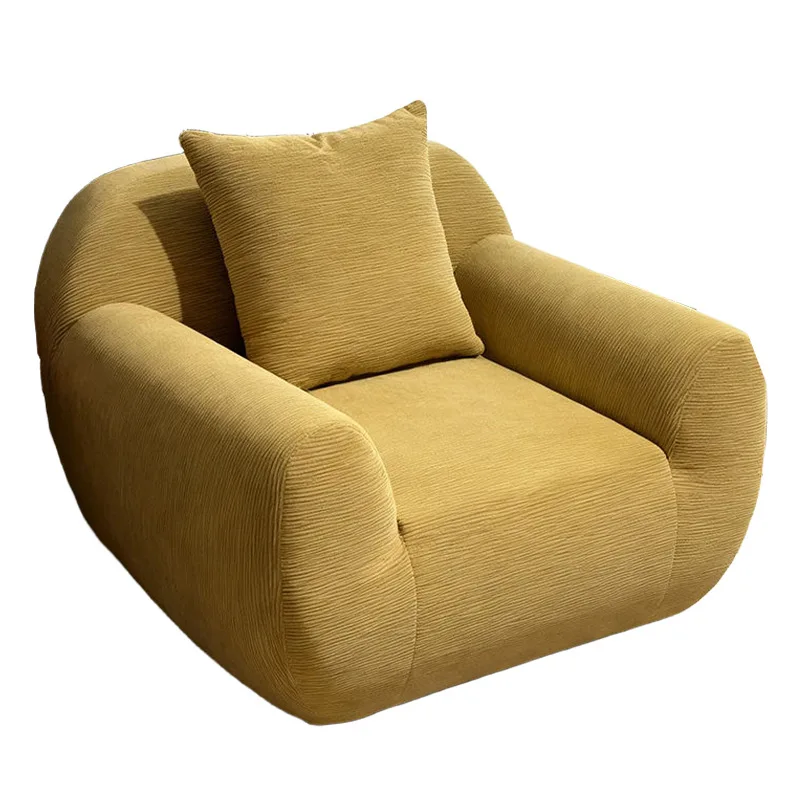 %Modern Minimalist Compressed Fabric Single Sofa Chair Integrated High-Density Sponge Vacuum Compressed Design for Home Furnitur