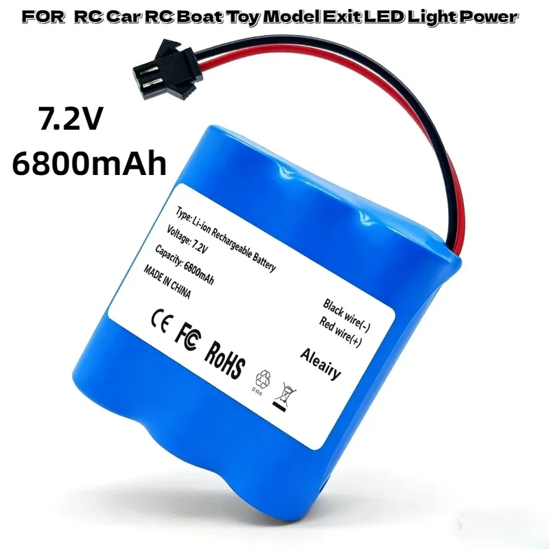 

7.2V 4000mAh 2S3P Rechargeable Lithium Ion Battery Pack Stable Performance for RC Car RC Boat Toy Model Exit LED Light Power