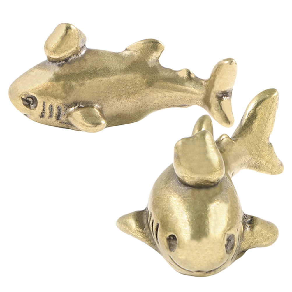 

2 Pcs Brass Ornaments Animal Statue Figurine Miniature Crafts Decor Figures