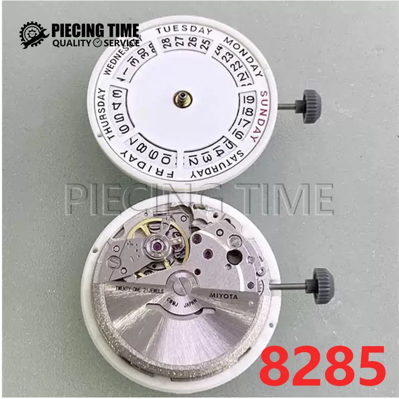 Brandneues japanisches Uhrwerk 8285, Ober- und Unterkalender, weißer Kalender, mechanisches Uhrwerk
