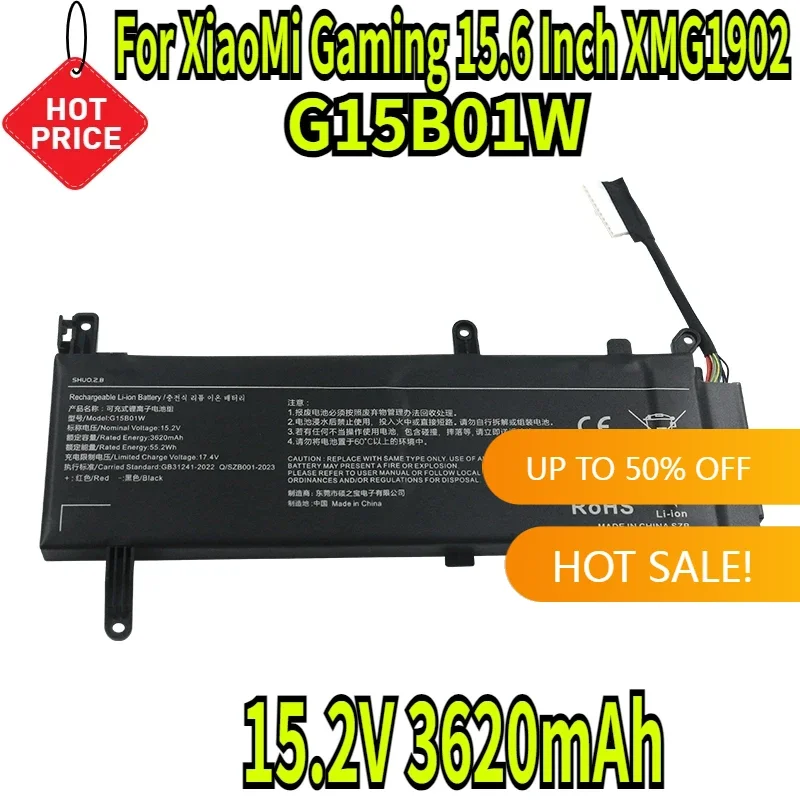 

15.2V 3620mAh G15B01W Laptop Battery For XiaoMi Gaming 15.6 Inch XMG1902 171502 TM1801 TM1705