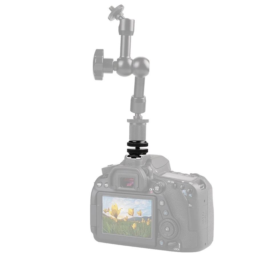 1/4 Hot Shoe Mount Phone Holder Dual Nut Cold Shoe Adapter Bracket For Double-Layer Camera Hot Shoe Adapter Accessories